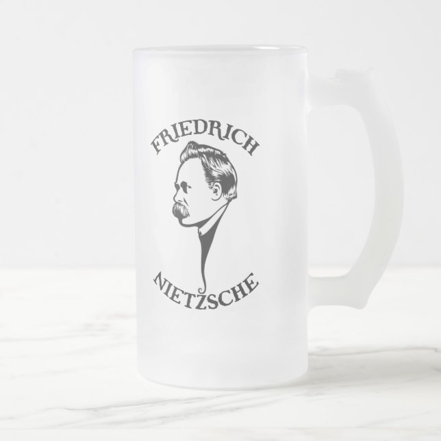 Caneca De Cerveja Vidro Jateado Nietzsche - sv (Direita)