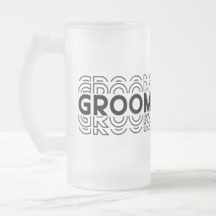 Caneca De Cerveja Vidro Jateado Noivo 