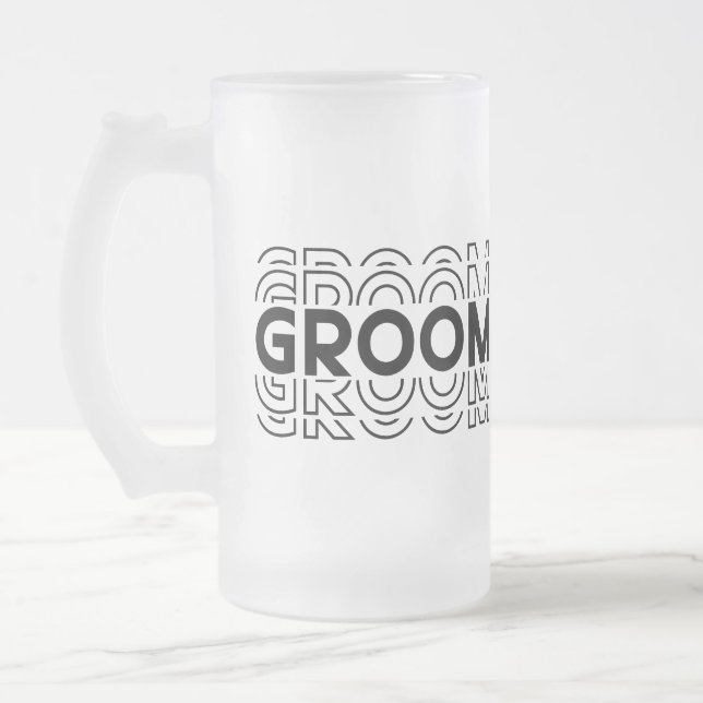 Caneca De Cerveja Vidro Jateado Noivo  (Esquerda)