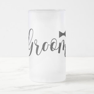 Caneca De Cerveja Vidro Jateado Noivo Elegante Moderno