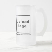 Nome e logotipo da empresa na caneca de vidro de 1