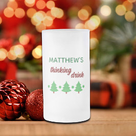 Caneca De Cerveja Vidro Jateado Nome Personalizado Bebida Pensativa Árvores de Nat