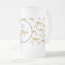 Caneca De Cerveja Vidro Jateado Nome Personalizado de Padrão de Kangaroo Australia