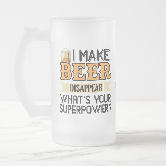 Caneca De Cerveja Vidro Jateado Nome personalizado de Superpotência de Cerveja (Esquerda)