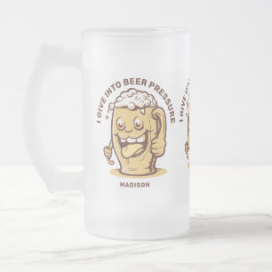 Caneca De Cerveja Vidro Jateado Nome Personalizado Engraçado e Cerveja de Texto