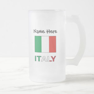 Caneca De Cerveja Vidro Jateado Nome Tricolore Moderno Aqui Bandiera Italiana 
