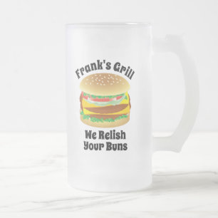 Caneca De Cerveja Vidro Jateado Nós Saboreamos Seus Pãezinhos Hambúrguer Personali