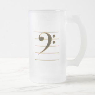 Caneca De Cerveja Vidro Jateado Nota de Música de Limpeza de Bases de Ouros