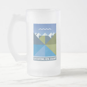 CANECA DE CERVEJA VIDRO JATEADO NOVA ZEALAND KIWI QUEENSLAND SUL ISLAND