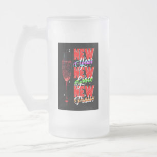 Caneca De Cerveja Vidro Jateado Novo Ano Novo Carência Novo Elogio