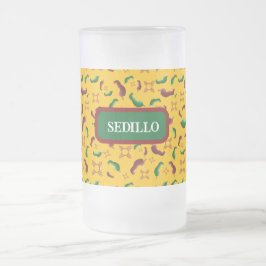 Caneca De Cerveja Vidro Jateado Novo México Red & Green Chile Tamales Zia Nopales