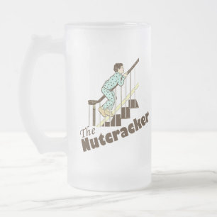 Caneca De Cerveja Vidro Jateado Nutcracker engraçado do Natal