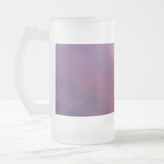 Caneca De Cerveja Vidro Jateado Nuvens Rosa Azul (Esquerda)
