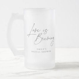 Caneca De Cerveja Vidro Jateado O Amor Está Cozinhando Chás Festa de Noiva Floral