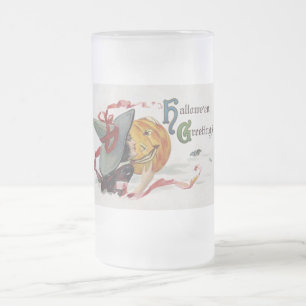 Caneca De Cerveja Vidro Jateado O Beijo da Bruxa: Um Jack o Lanterna no Halloween