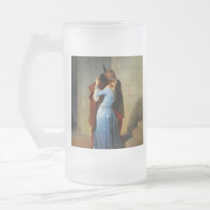 Caneca De Cerveja Vidro Jateado O Beijo Francesco Hayez