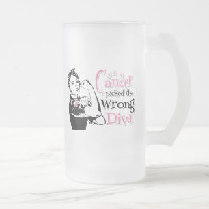 Caneca De Cerveja Vidro Jateado O cancro da mama escolheu a diva errada