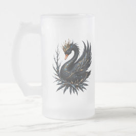 Caneca De Cerveja Vidro Jateado O Cisne Obsidiano da Graça ao Luar. No crepúsculo