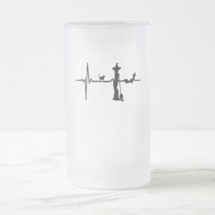 Caneca De Cerveja Vidro Jateado O Coração das Halloween Beat Black Cat and Bat