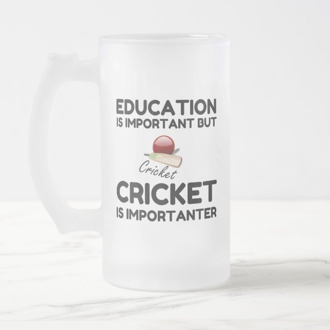 CANECA DE CERVEJA VIDRO JATEADO O CRICKET É IMPORTANTE (Esquerda)