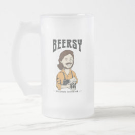 Caneca De Cerveja Vidro Jateado O Fosco Barman Beer Mug