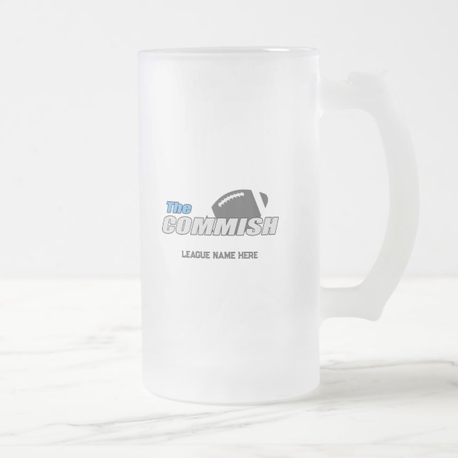 Caneca De Cerveja Vidro Jateado O futebol de 16 oz Fosco Mug Fantasy (Direita)