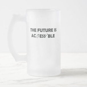 Caneca De Cerveja Vidro Jateado O futuro é a linguagem de sinais ASL acessível Bra