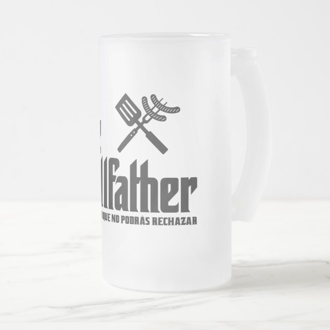 Caneca De Cerveja Vidro Jateado O Grilldad (Frente Esquerda)