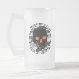 Caneca De Cerveja Vidro Jateado O guerreiro do crânio