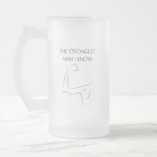 CANECA DE CERVEJA VIDRO JATEADO O HOMEM MAIS FORTE QUE EU CONHEÇO
