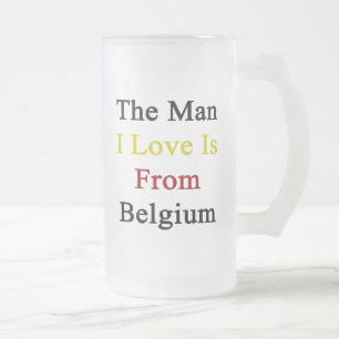 Caneca De Cerveja Vidro Jateado O homem que eu amo é de Bélgica