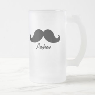 CANECA DE CERVEJA VIDRO JATEADO O MELHOR BIGODE PRETO PERSONALIZADO