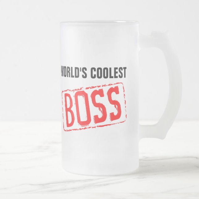 Caneca De Cerveja Vidro Jateado O melhor chefe do mundo é a carne de cerveja (Direita)