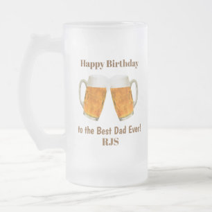Caneca De Cerveja Vidro Jateado O melhor monograma do mundo de Pais de aniversári