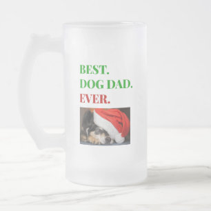 Caneca De Cerveja Vidro Jateado O Melhor Pai De Cães De Natal De Foto