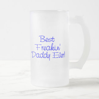 Caneca De Cerveja Vidro Jateado O melhor pai de Freakin nunca (azul)