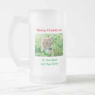 Caneca De Cerveja Vidro Jateado O Melhor Pai De Gato De Natal Já Fez Foto