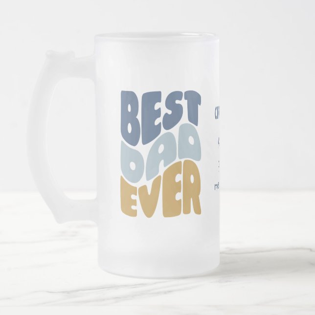 Caneca De Cerveja Vidro Jateado O melhor pai de sempre (Esquerda)