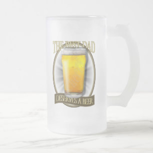 Caneca De Cerveja Vidro Jateado O melhor pai merece uma cerveja