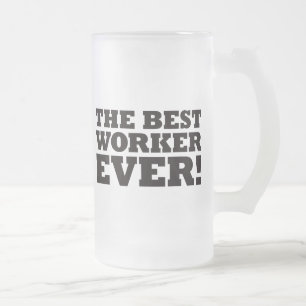 Caneca De Cerveja Vidro Jateado O melhor trabalhador nunca