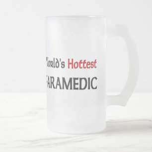 Caneca De Cerveja Vidro Jateado O paramédico o mais quente dos mundos