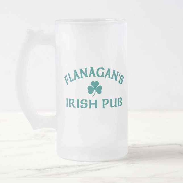 Caneca De Cerveja Vidro Jateado O Pub Irlandês de Flanagan (Esquerda)