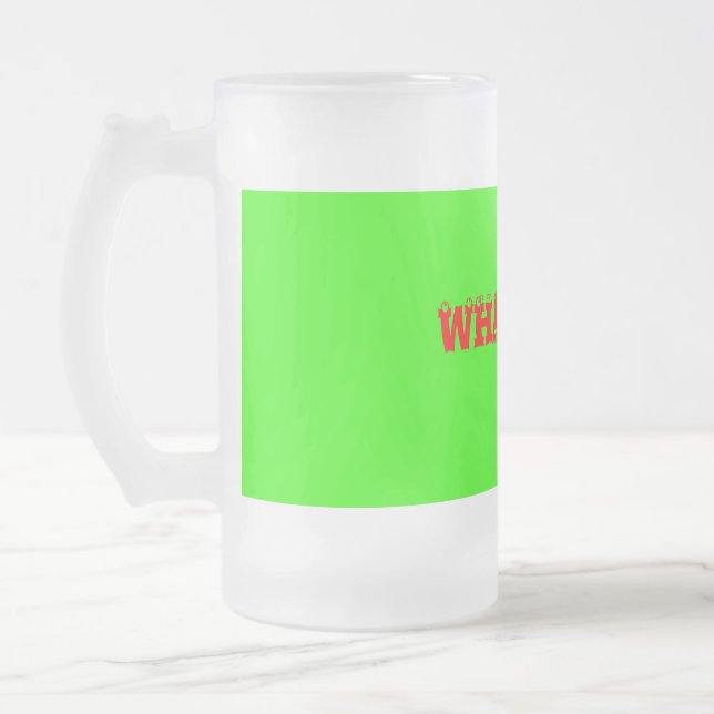 CANECA DE CERVEJA VIDRO JATEADO O QUE QUER QUE (Esquerda)
