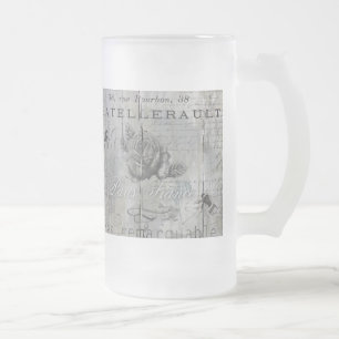Caneca De Cerveja Vidro Jateado O roteiro parisiense chique do impressão,