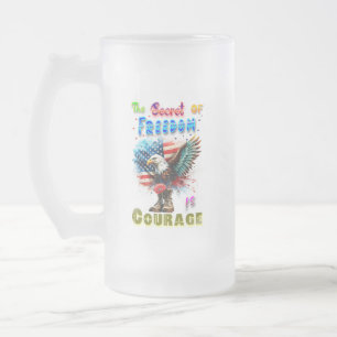 Caneca De Cerveja Vidro Jateado O Segredo Da Liberdade É Coragem