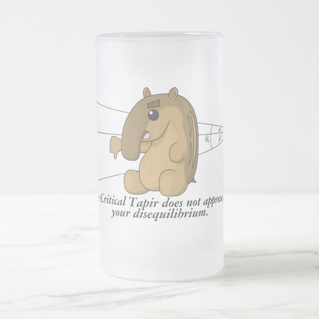 Caneca De Cerveja Vidro Jateado O Tapir crítico não aprova (Centro)