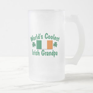 Caneca De Cerveja Vidro Jateado O vovô irlandês o mais fresco do mundo