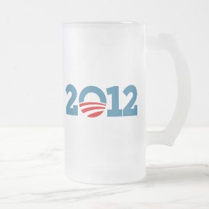 Caneca De Cerveja Vidro Jateado Obama 2012