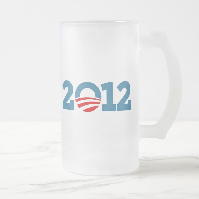 Caneca De Cerveja Vidro Jateado Obama 2012 (Direita)