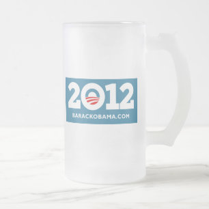 Caneca De Cerveja Vidro Jateado Obama 2012